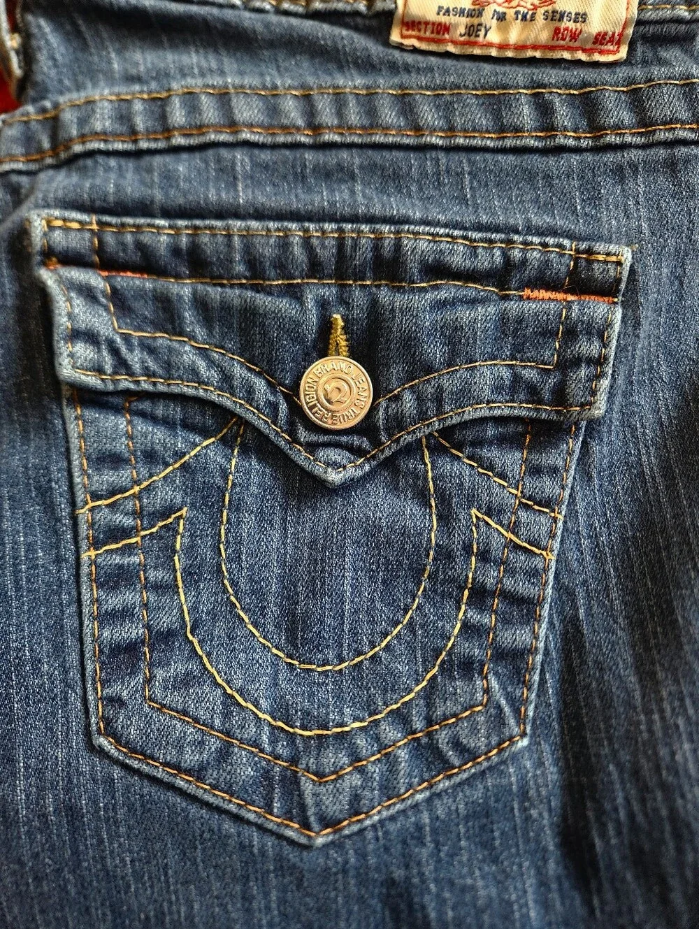 True Religion Joey Low Rise Flare Jeans Signature Stitch Size 29 Y2K USA - Picture 10 of 12